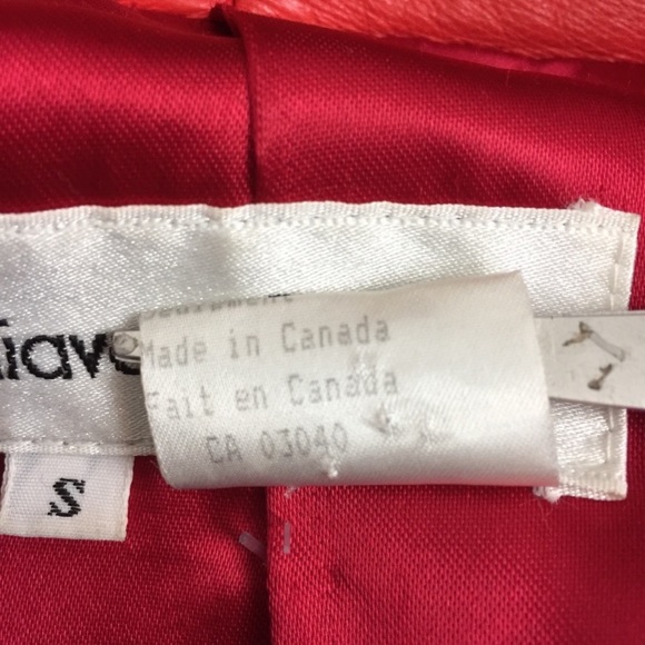 Vintage red leather jacket dolman sleeve 80s glam - Picture 5 of 8